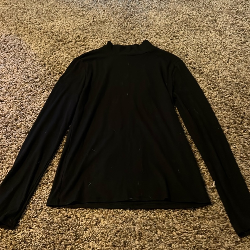 Black high neck long sleeve shirt